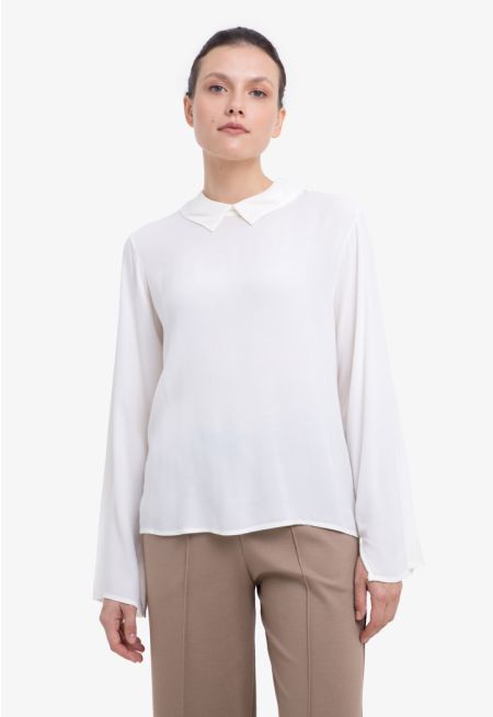 Crepe Look Solid Blouse