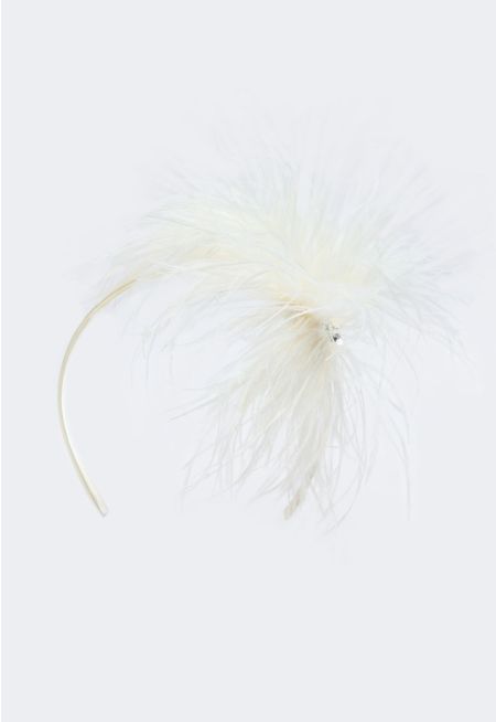 Crystal and Faux Feather Headband