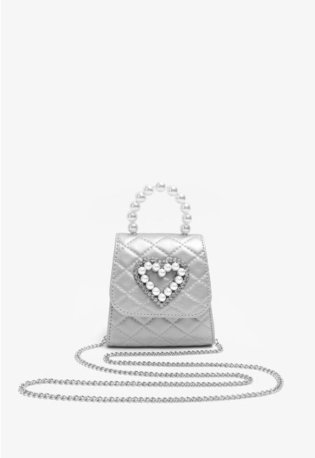 Embellished Heart Crossbody Bag