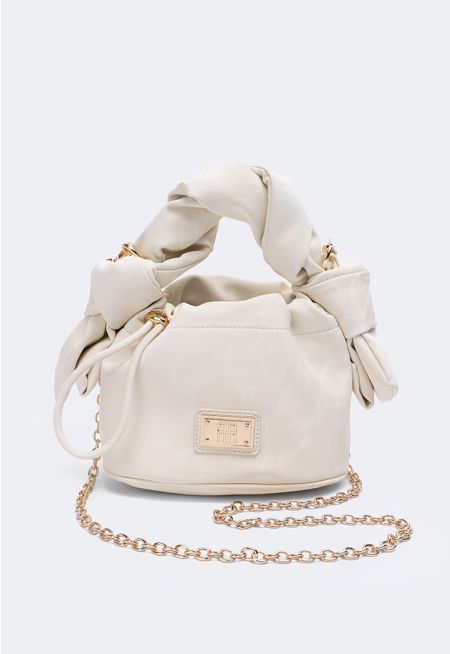 Solid Adjustable Drawstring Handbag