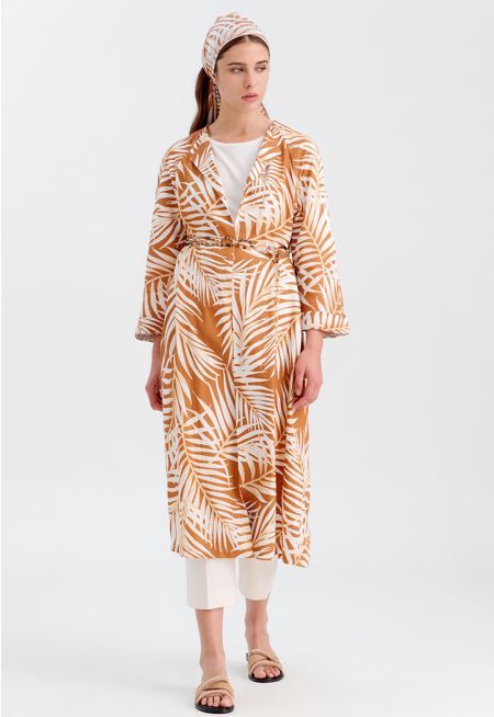Printed Kimono With Folded Sleeve -Sale