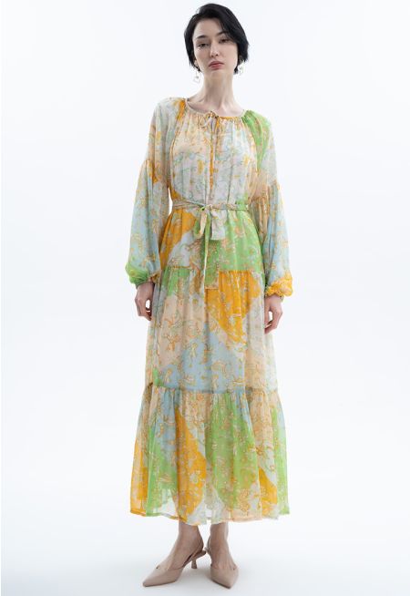 Maxi Tiered Printed Dress -Sale