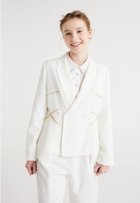 Lurex Detailed Pleated Blazer