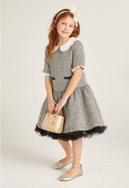 Houndstooth Tweed Dress