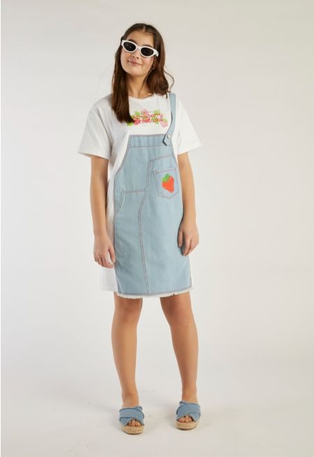 Strawberry Shortcake Printed Denim Dress