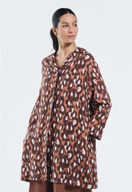 Leopard Print Oversized Jacket