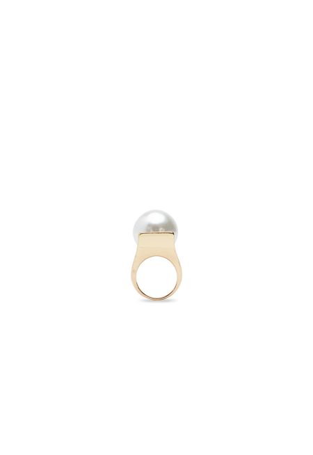 Pearl Gold Tone Solid Ring -Sale