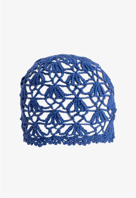 Warm Knitted Floral Crochet Hat