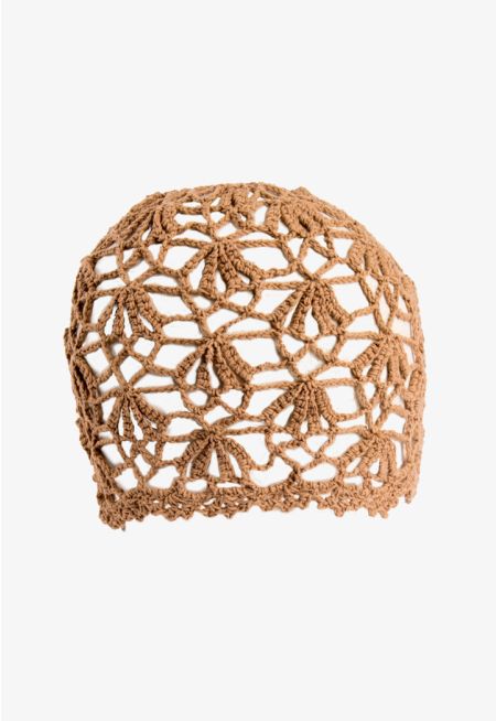Warm Knitted Floral Crochet Hat