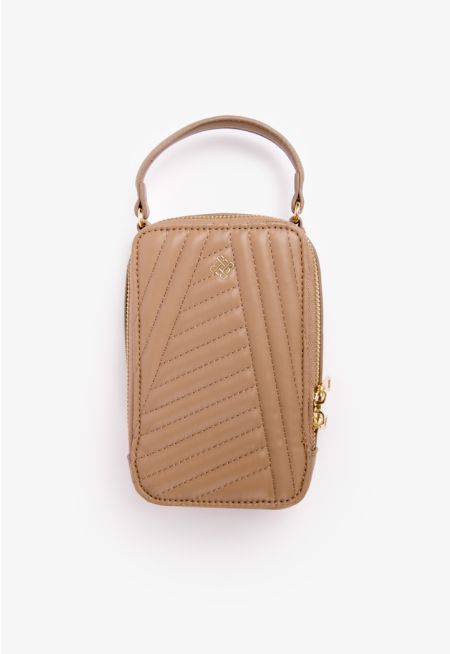 Quilted Top Handle Crossbody Bag