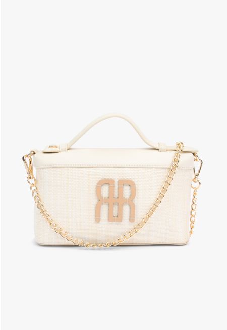 Woven Faux Straw Crossbody Bag