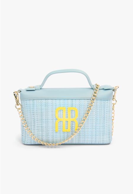 Woven Faux Straw Crossbody Bag