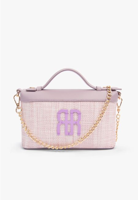 Woven Faux Straw Crossbody Bag