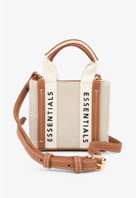 Canvas PU Leather Crossbody Bag