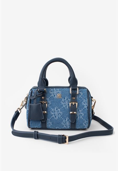 Mini Printed Denim Handbag