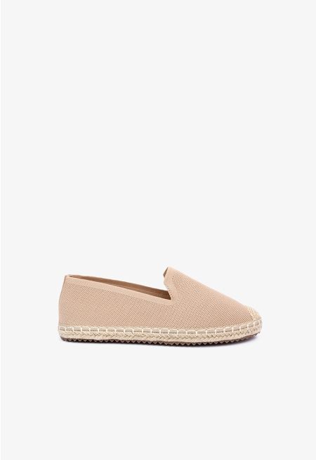 Solid Faux Straw Loafers