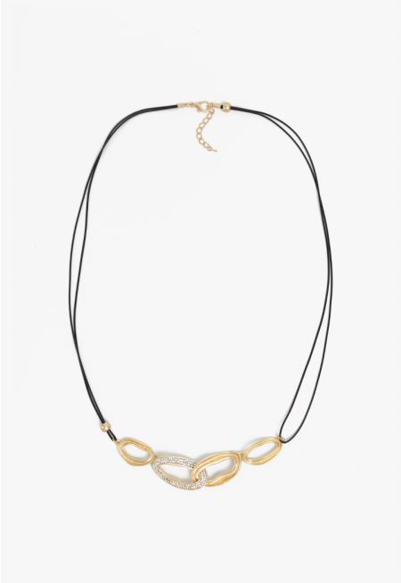 Intertwined Crystal Embellished Necklace