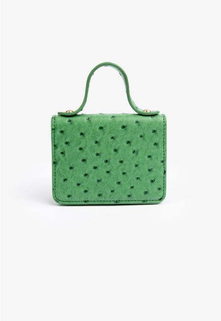 Ostrich Textured Micro Crossbody Bag
