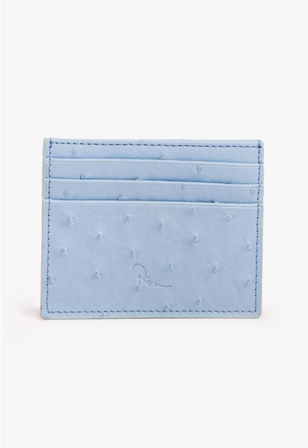 Textured Ostrich Print Card Holder