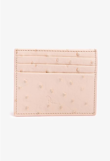 Textured Ostrich Print Card Holder