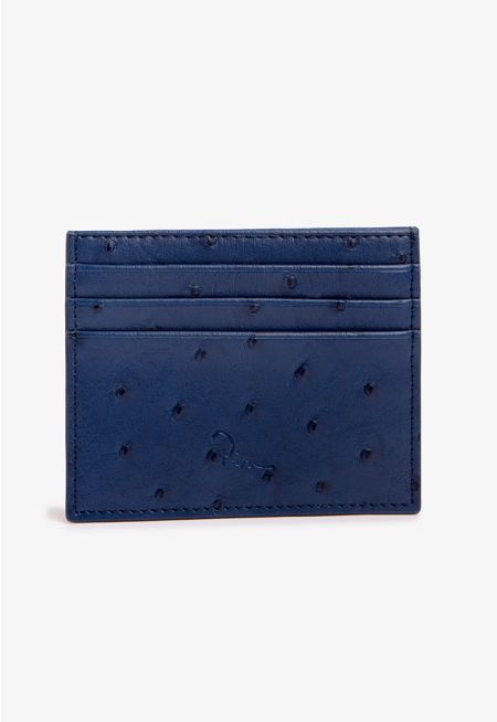 Textured Ostrich Print Card Holder