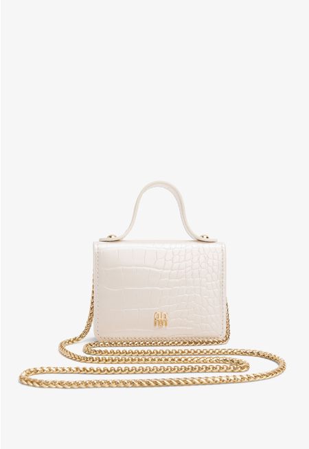 Solid PU Leather Micro Crossbody bag