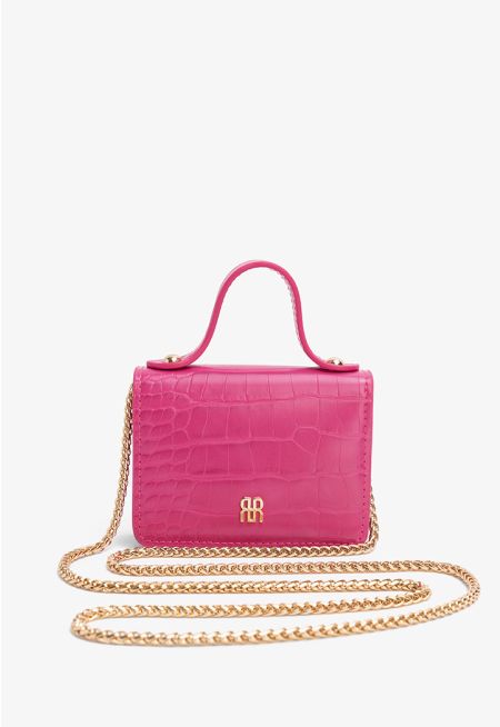 Solid PU Leather Micro Crossbody bag