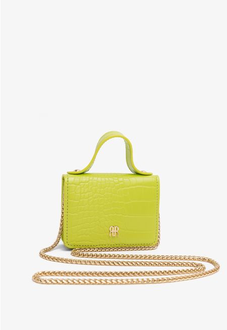 Solid PU Leather Micro Crossbody bag