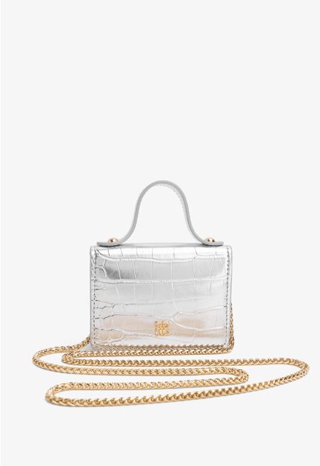 Solid PU Leather Micro Crossbody bag