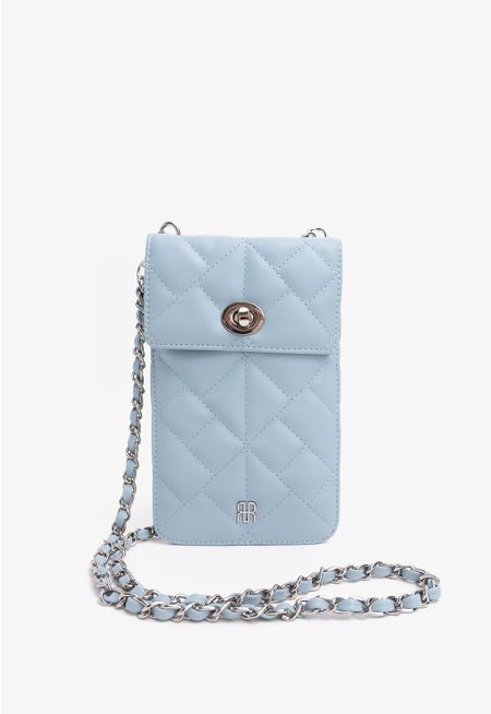 Embellished Quilted Flap Crossbody Bag