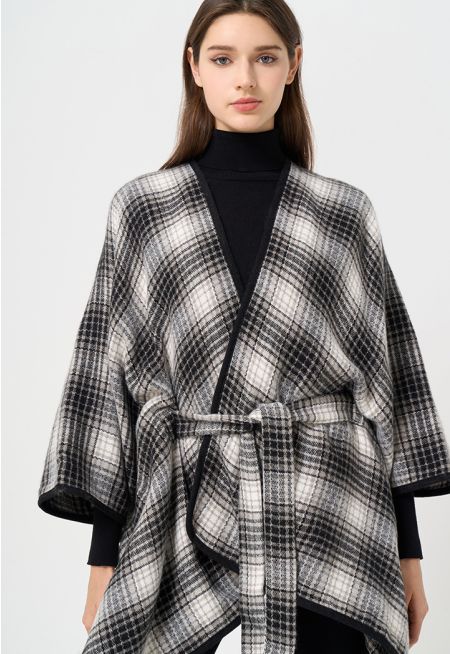 Belted Knitted Winter Poncho