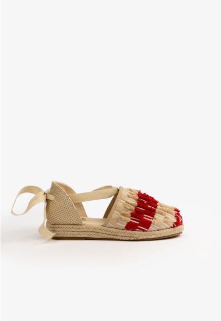 Two-Toned Tie Ankle Sandals