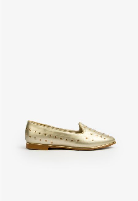 Solid Studded Ballerina Flats