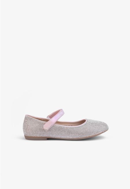 Swarovski Embellished Flat Strap Shoes