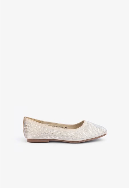 Crystal Embellished Ballerina Flats