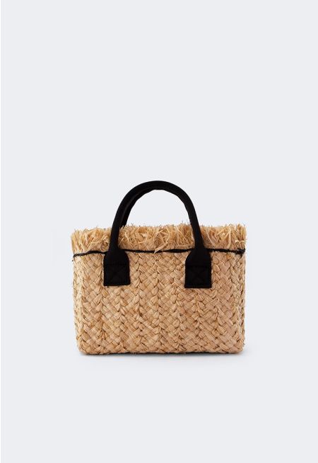 Small Faux Straw Handbag