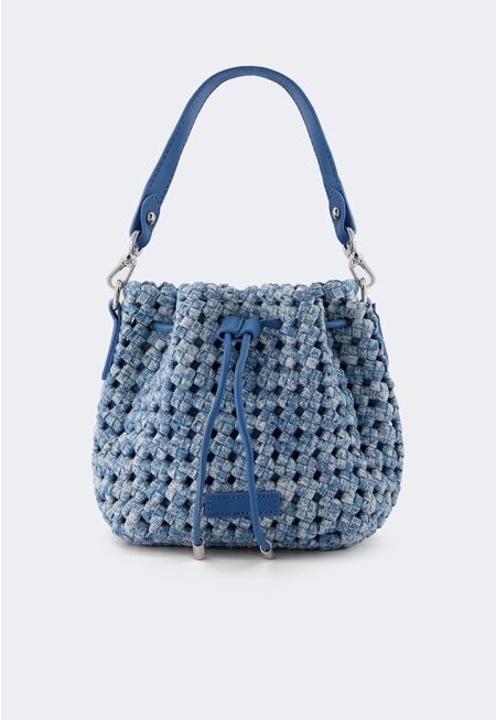 Satin Drawstrings Bucket Bag