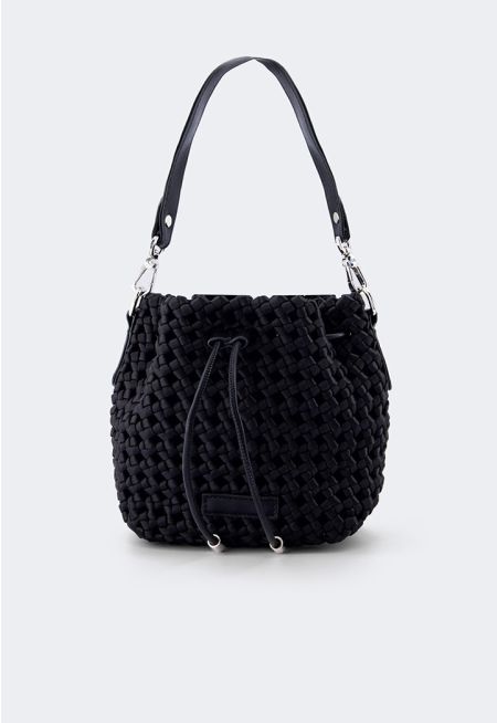 Satin Drawstrings Bucket Bag