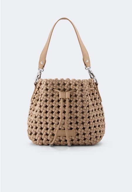 Satin Drawstrings Bucket Bag