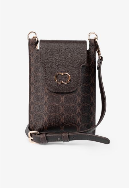 Printed Monogram Crossbody Bag