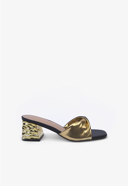 Two-Toned Twist Heeled Sandals