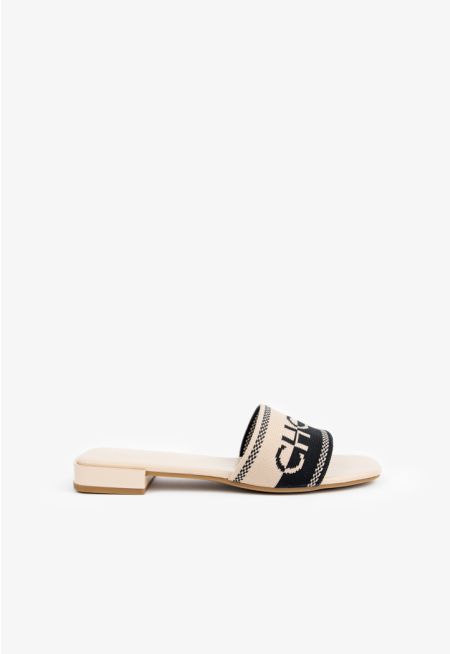 Choice Branded Two-Toned Flat Slides