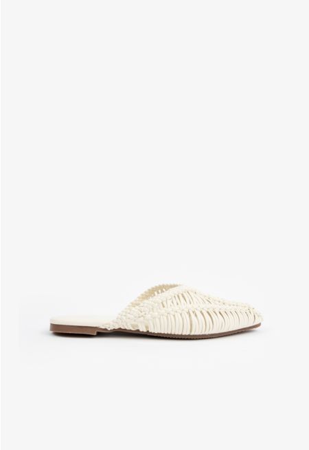 Braided Woven Flat Mules