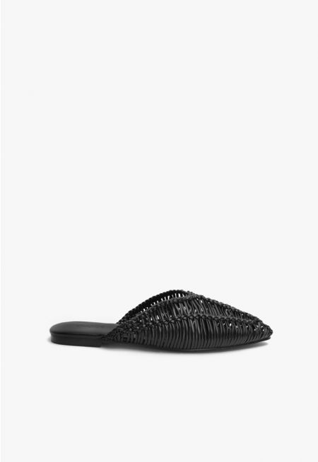 Braided Woven Flat Mules