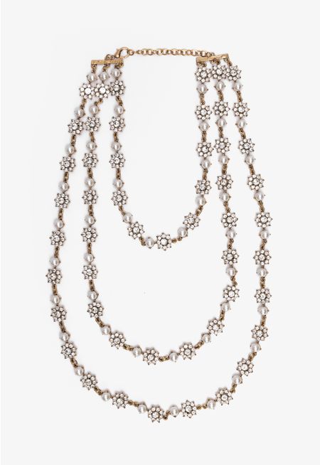 Multistring Embellished Necklace