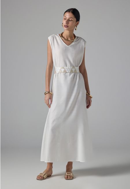 Solid Sleeveless Oversize Dress 