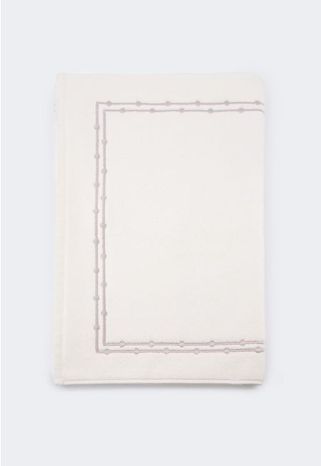 Bath Mat With Two Line Black Embroidery 50*90 Cm
