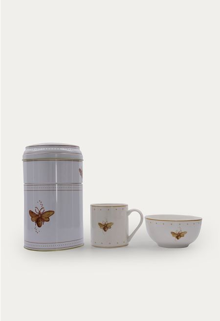 Tin box with Mug & Bowl