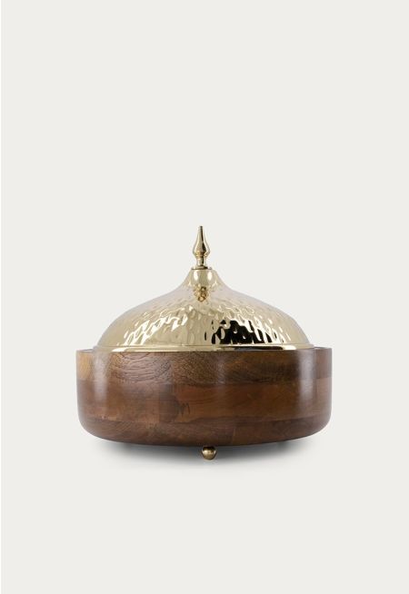 Wooden Bowl With Cover - Medium