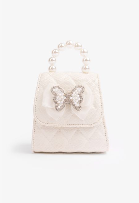 Butterfly Emblem Mini Crossbody Bag